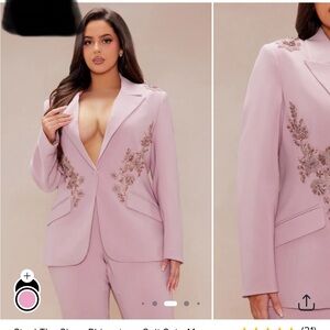 Fashion Nova Pink Embellished Blazer
